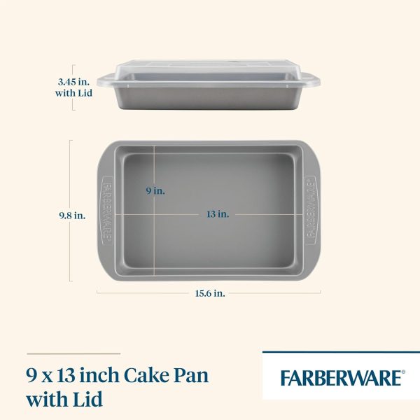 Farberware Gray Cake Pan Nonstick Oven Safe 9x13-1