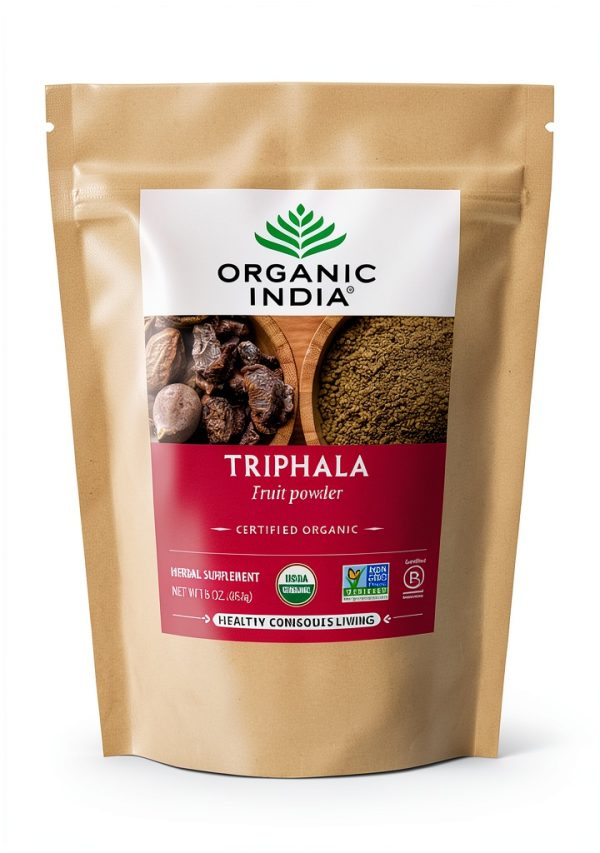 Organic India Triphala Powder Ayurvedic Digestive Support-0