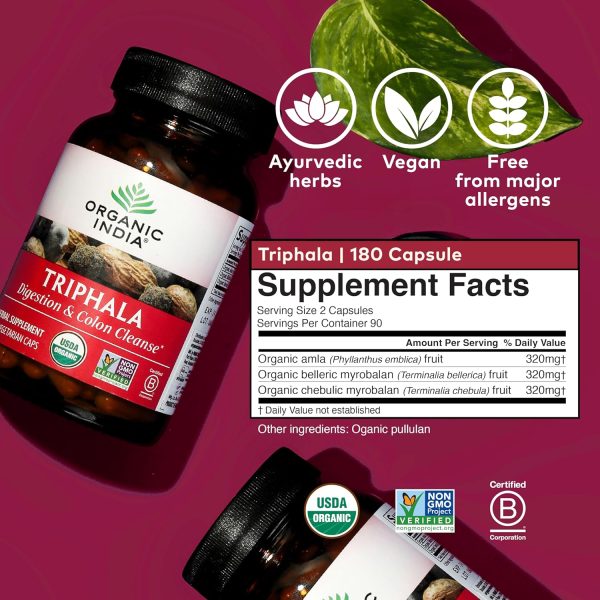 Organic India Triphala Digestive Support Herbal Supplement-4