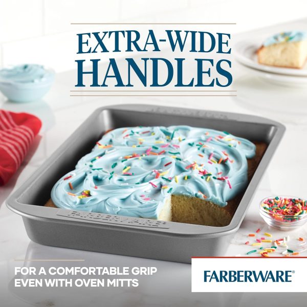 Farberware Gray Cake Pan Nonstick Oven Safe 9x13-3