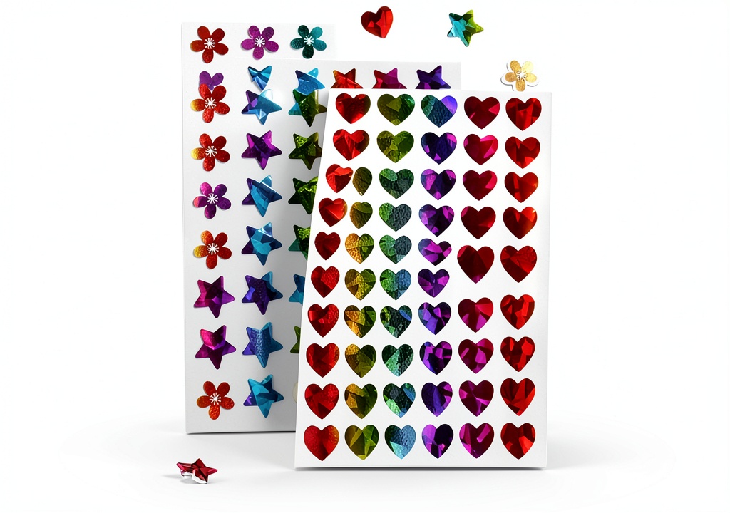 Holographic stickers in various shapes and sizes