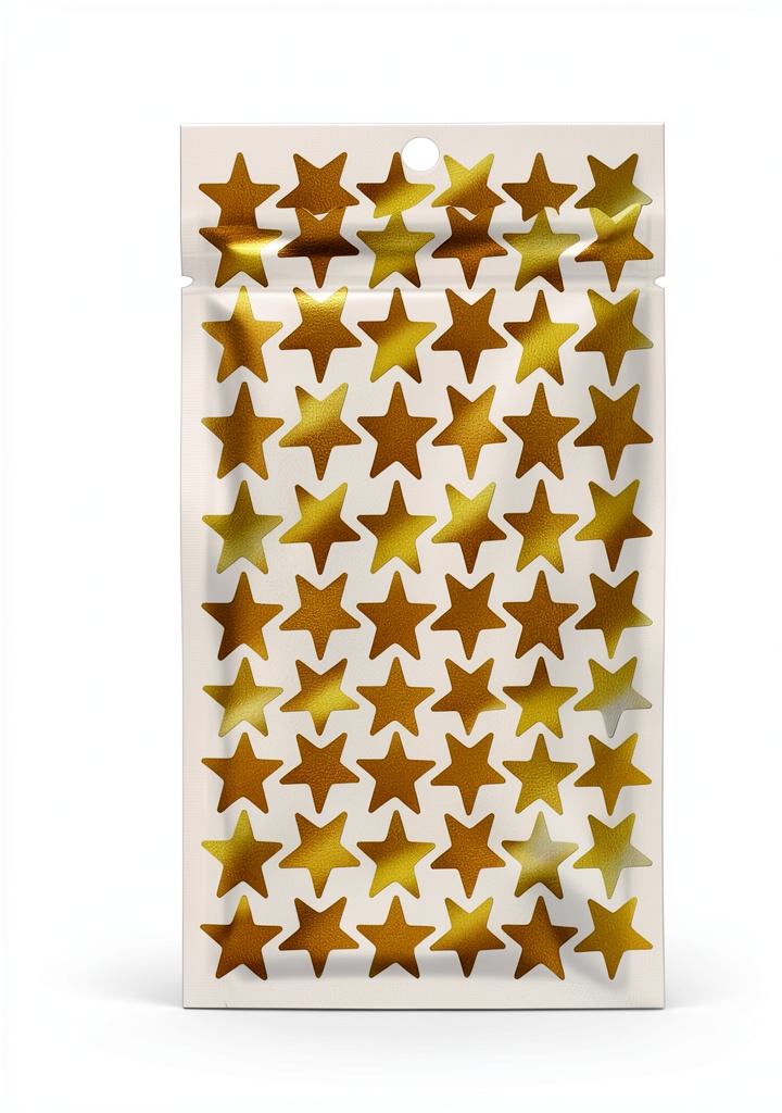 Child applying gold star stickers to a diary