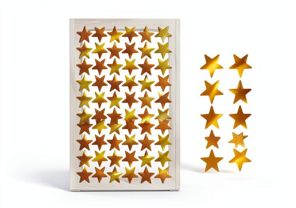 Star Stickers Alhaozz Gold Glitter Sheet Kids-1