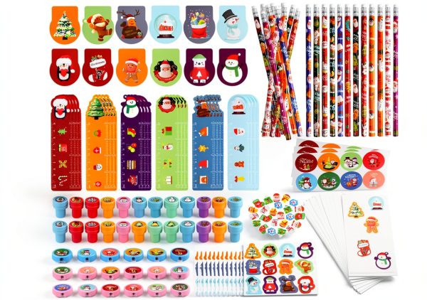 CCINEE Christmas School Stationery Set 5 Pack Value Pack with 24 Items-0