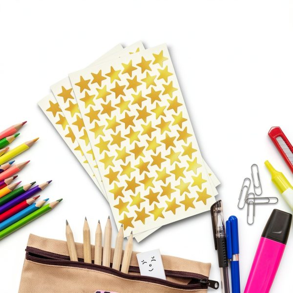 Star Stickers Alhaozz Gold Glitter Sheet Kids-2