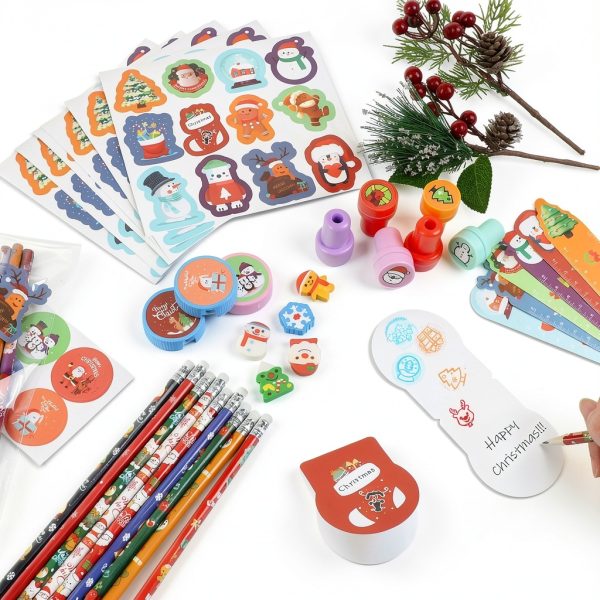 CCINEE Christmas School Stationery Set 5 Pack Value Pack with 24 Items-2