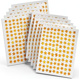 Gold Star Stickers JHFGJGH Aluminum Foil Sticker 1080 Pieces Gold-0