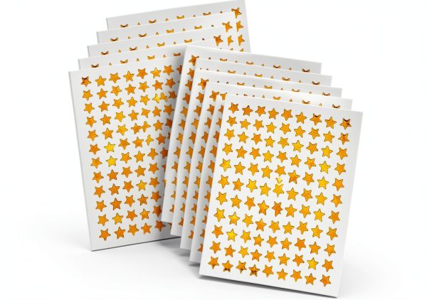 Gold Star Stickers JHFGJGH Aluminum Foil Sticker 1080 Pieces Gold-0
