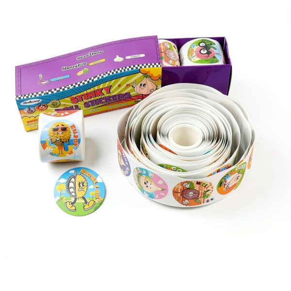 HORIECHALY Funny Stinky Scratch & Sniff Sticker Roll 3 Packs Purple-6