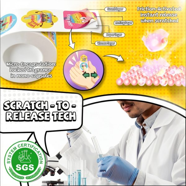 Food Stickers HORIECHALY 4 Rolls Scented Paper Set 1200 Stickers-1