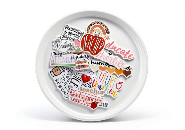 CAKOLINK Teacher Sticker Pack 50pcs Waterproof Vinyl Multicolor-1