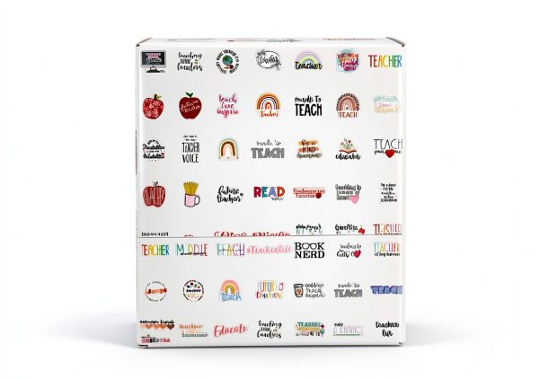 CAKOLINK Teacher Sticker Pack 50pcs Waterproof Vinyl Multicolor-2
