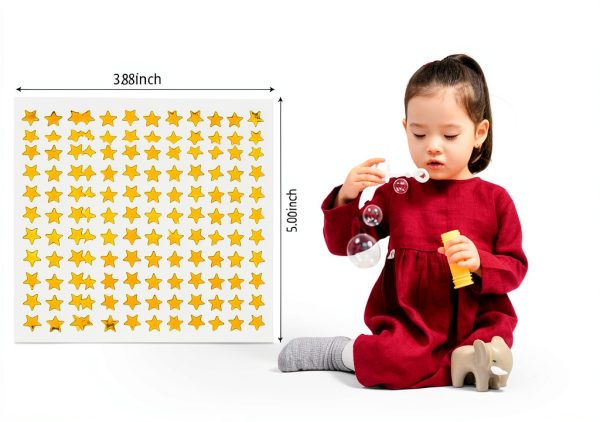 Gold Star Stickers JHFGJGH Aluminum Foil Sticker 1080 Pieces Gold-1