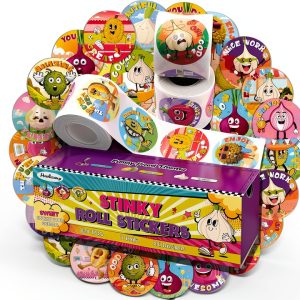 HORIECHALY Funny Stinky Scratch & Sniff Sticker Roll 3 Packs Purple-0