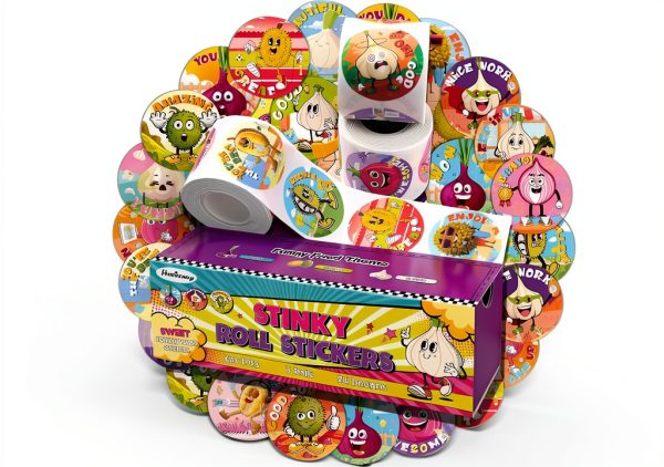 HORIECHALY Funny Stinky Scratch & Sniff Sticker Roll 3 Packs Purple-0