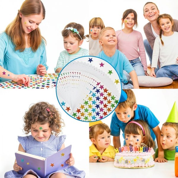 Star Stickers Dorbetar 2040 Piece Holographic Glitter Sheet Pack-6