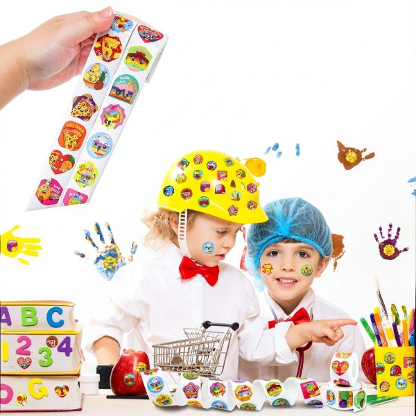 Food Stickers HORIECHALY 4 Rolls Scented Paper Set 1200 Stickers-3
