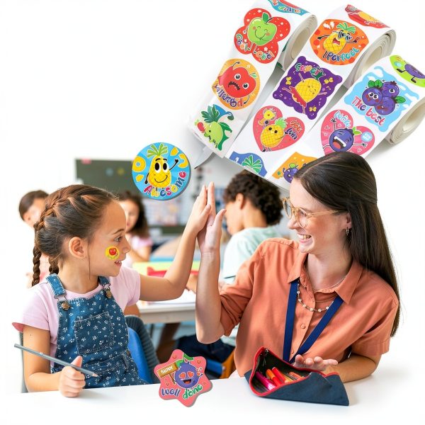 HORIECHALY Cute Fruit Sticker Set 600 pcs 3 Rolls Scented Stickers-4