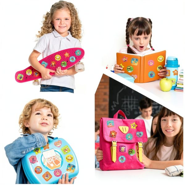 HORIECHALY Scratch & Sniff Sticker Rolls 600 pcs 3 Rolls Fruit Food-6