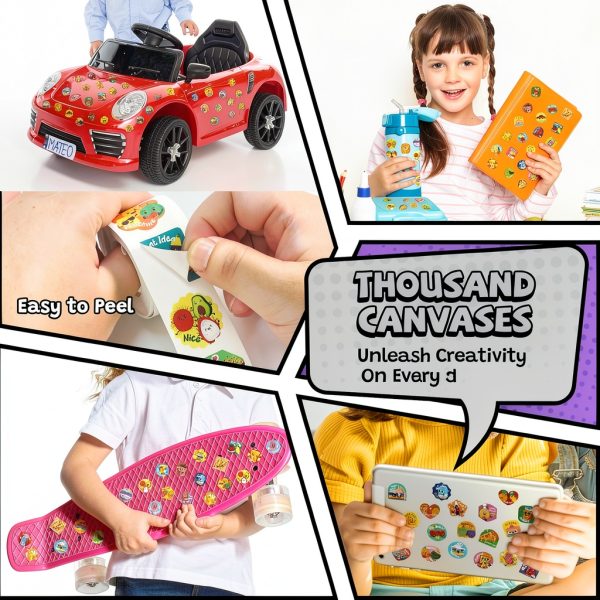 Food Stickers HORIECHALY 4 Rolls Scented Paper Set 1200 Stickers-5