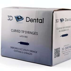 3D Dental CS12 US-12 Curved Tip Utility Syringe, Pack of 50-0