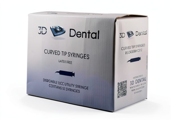3D Dental CS12 US-12 Curved Tip Utility Syringe, Pack of 50-0