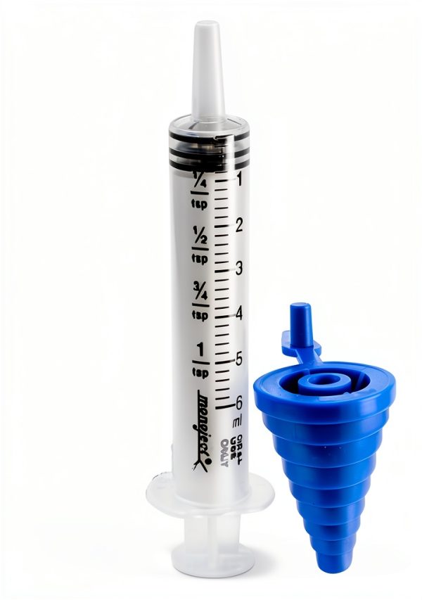6 ml Clear Oral Syringe with Blue Bottle Adapter – Sandhill Tools-0