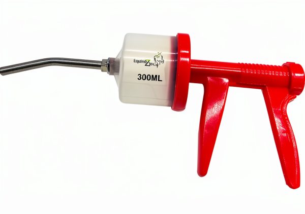 Pistol Grip Dosing Syringe 300ml – Large Capacity Stainless Steel Nozzle Veterinary Syringe for Equine, Livestock, Horse Dental Care, Oral Drenching, Durable Reusable Animal Drench Gun-1