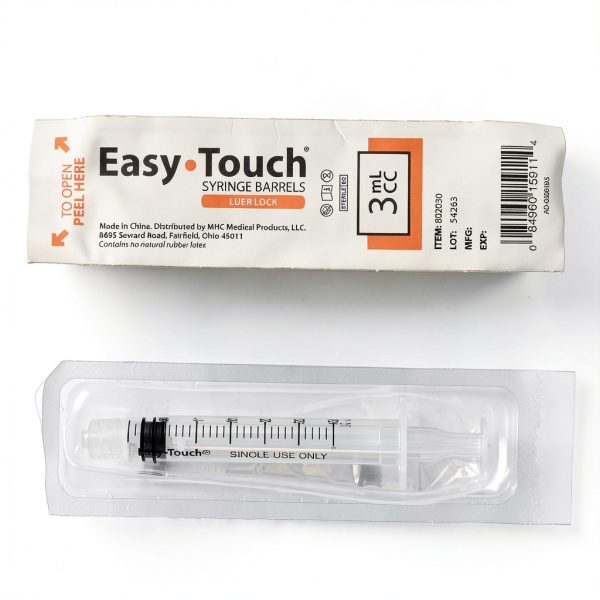 EasyTouch Luer-Lock Syringe Barrel 3ML Ultra-Clear Single-Use-1