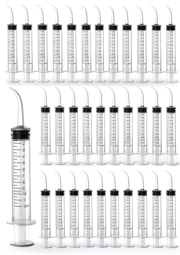 Dental Syringe 100pcs Curved Tip 12ml Disposable by Akamino-0
