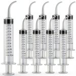 9 Pack 12cc Dental Syringe with Curved Tip & Measurement Disposable Graduated Dental Irrigation Syringe for Liquid, Oral Dental Care, Tonsil Stones Removing, Mouthwash, Feed Small Pet-0
