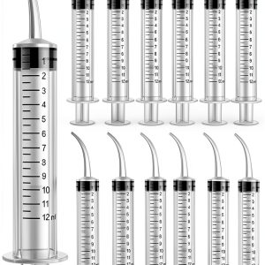 Dental Syringe GXXMEI 15pcs 12ml Curved Tip Graduated Disposable-0