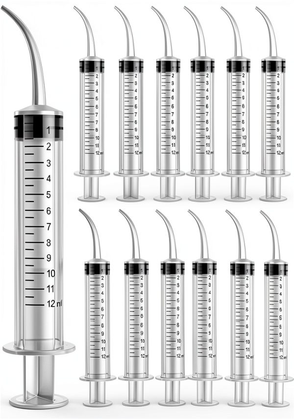Dental Syringe GXXMEI 15pcs 12ml Curved Tip Graduated Disposable-0