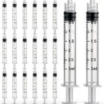 TecUnite 20 Pack Syringe, Plastic Curved Syringes for Epoxy Resin, Craft, Feeding Pets Animals, Oil or Glue Applicator-0