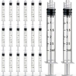 TecUnite 20 Pack Syringe, Plastic Curved Syringes for Epoxy Resin, Craft, Feeding Pets Animals, Oil or Glue Applicator-0