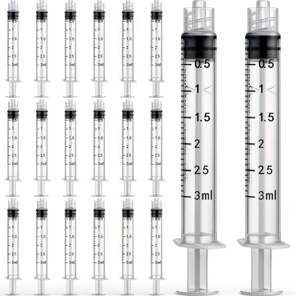 TecUnite 20 Pack Syringe, Plastic Curved Syringes for Epoxy Resin, Craft, Feeding Pets Animals, Oil or Glue Applicator-0