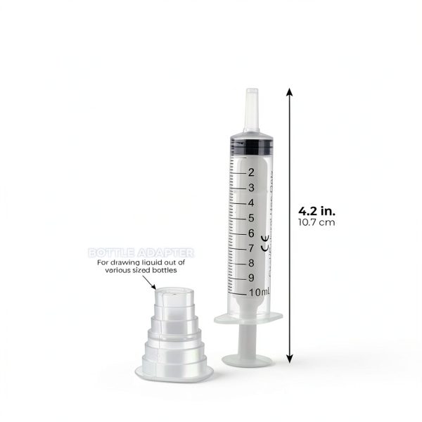 Oral Medicine Syringe Bright Creations 10ml Bottle Adapter Pack of 10-1