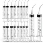 20 Pack Dental Syringe Disposable 12ml Dental Irrigation Syringe with Curved Tip for Oral, Dental Care, Tonsil Stone Squirt, Feed Pet, Liquid Injection, Oil, Glue-0