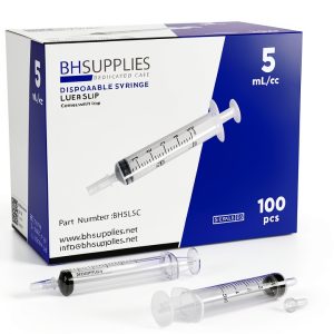 BH Supplies 5ml Oral Syringe with Cap Sterile 100 Count-0