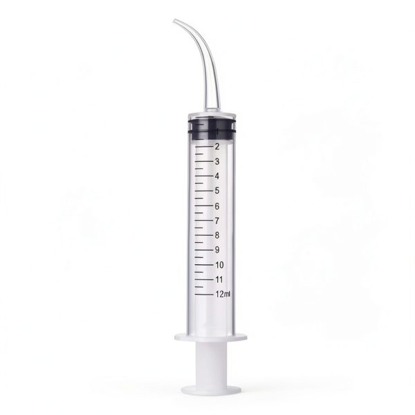 Dental Irrigation Syringe with Curved Tip - 8 Pack Disposable 12cc Tonsil Stone Squirt Mouthwash Cleaner, Pet Feeding Syringe for Birds Dogs (with Measurement) …-1