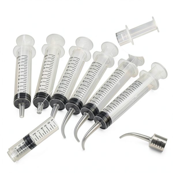 Dental Irrigation Syringe with Curved Tip - 8 Pack Disposable 12cc Tonsil Stone Squirt Mouthwash Cleaner, Pet Feeding Syringe for Birds Dogs (with Measurement) …-3