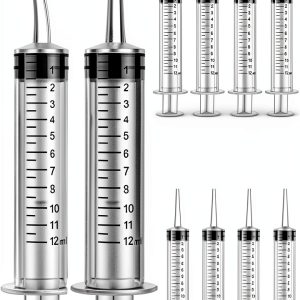TIHOOD 16PCS 12ml Syringe Set Curved & Straight Tips for Oral Care-0