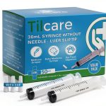 30ml Oral Dispenser Syringe with Cover 50 Pack by Tilcare - Luer Slip Sterile Plastic Medicine Food Droppers for Children, Pets & Adults – Latex-free Medication Dispenser - Large Feeding Tube Syringes-0